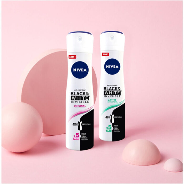 nivea black white invisible active anti perspirant spray 150ml 1