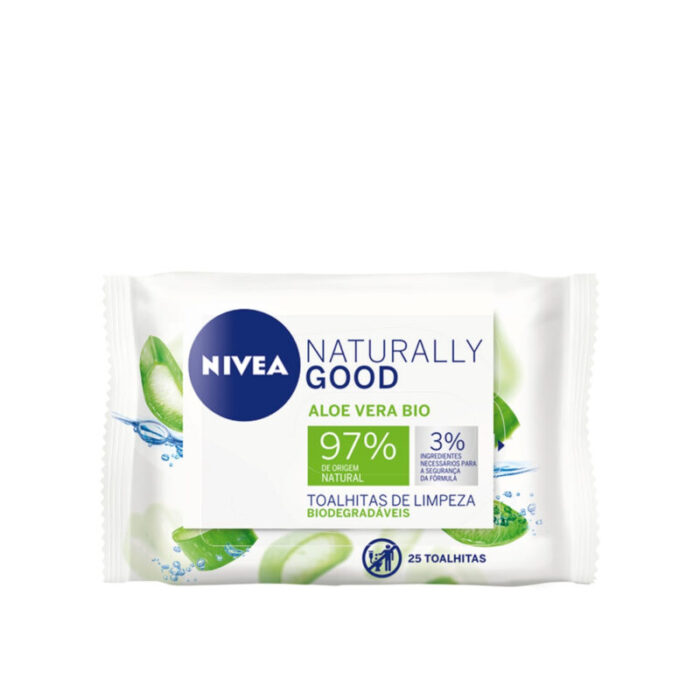 nivea naturally good aloe vera bio biodegradable cleansing wipes