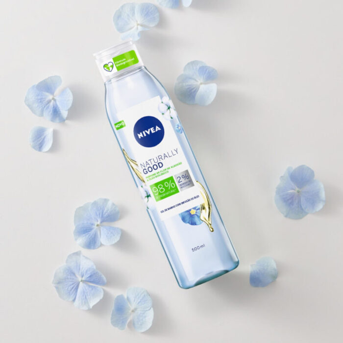 nivea naturally good cotton flower bio oil shower gel 500ml 1