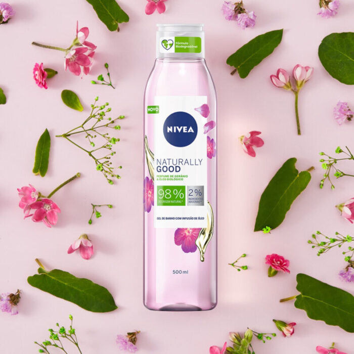 nivea naturally good geranium organic oil infused shower gel 500ml 1